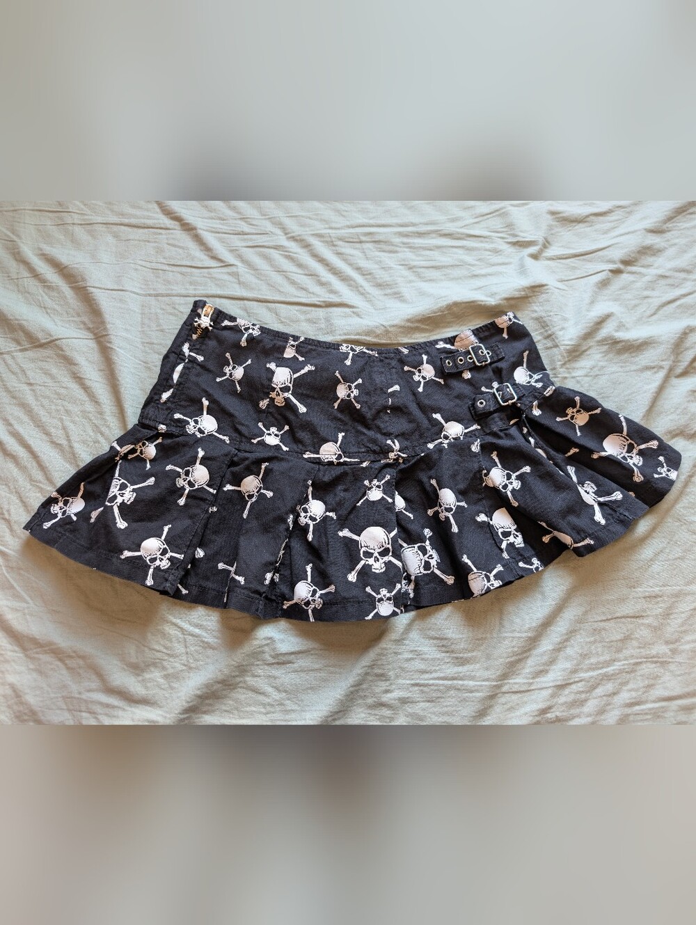 Vintage Tripp NYC Asymmetrical Skull Mini Skirt Medium Black/White